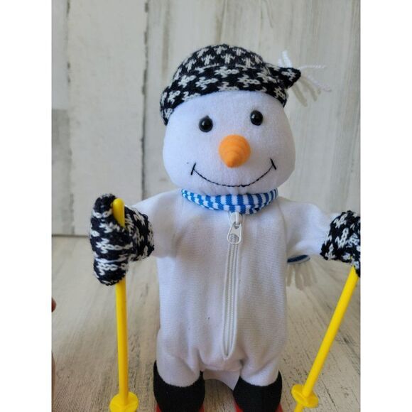 Ski skiing singing snowman AS IS plush Xmas decor - Picture 9 of 9